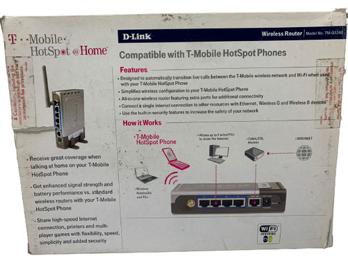 D-Link TM-G5240 54Mbps Wireless LAN 4-Port Router T-Mobile Hotspot ...