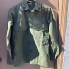 Vintage Vietnam Era  USMC OG-107 Long Sleeve Sateen Shirt  14 1/2 x 33