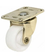 Plate Casters White 1 1/4" Light-Duty Furniture 32253 Madico Faultless Set of 2