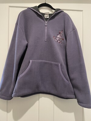 Mickey Mouse 1/4 Zip Thick Fleece Pullover Hoodie Sweatshirt Women s Size XL