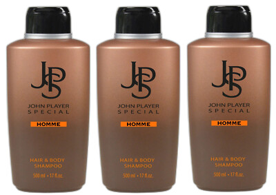 John Player Special HOMME Hair & Body Shampoo 3 x 500 ml Sparset Bundle Neu !