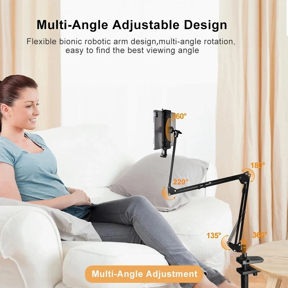 Tablet Holder for Bed,Adjustable Tablet Phone Bed Stand Mount with 360° Rotation - Image 3 of 4