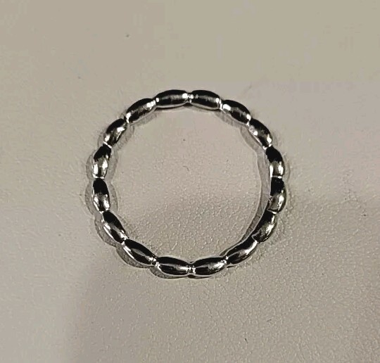 925 Sterling Silver Stackable Rice Bead Ring Band… - image 8