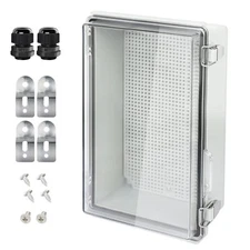 Electrical Box IP67 Waterproof Hinged Clear Cover Stainless Steel Latch Junct...