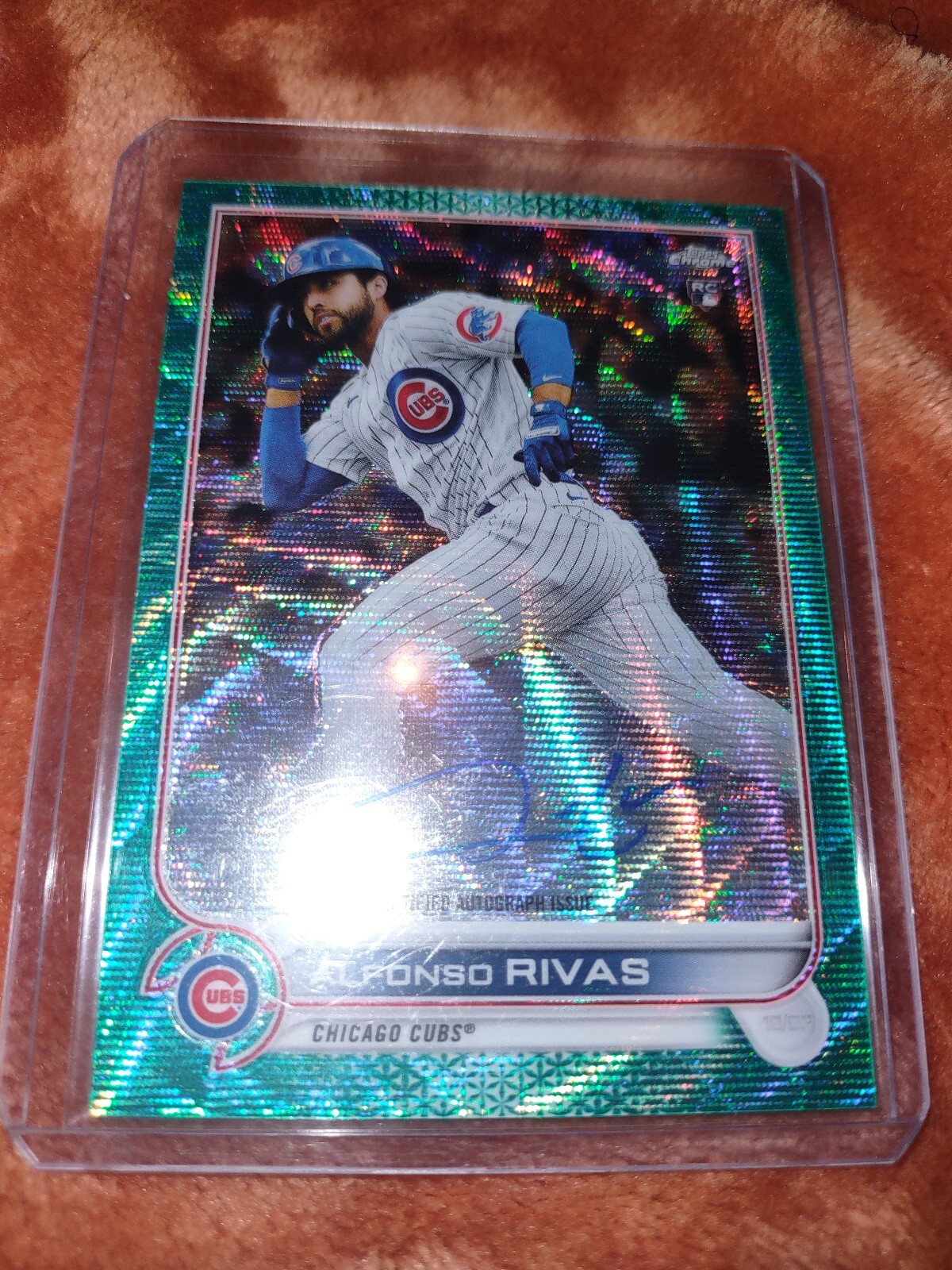 Alfonso Rivas 2022 Topps Chrome Aqua Wave Refractor Auto Baseball Card 185/199