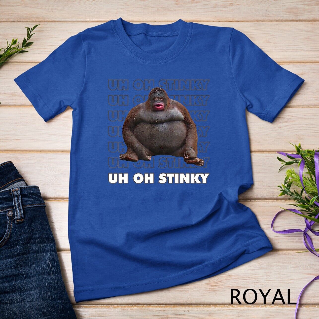 Uh Oh Stinky Poop Meme Funny Monkey Gift Tie-Dye T-Shirt