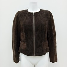 Apostrophe Women's Full Zip Jacket Size 14 Brown Flt-fpl
