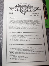 GUNSHIP MSX2 + Airborne Ranger VTG Games IBM/Tandy Comp. MICRO PROSE