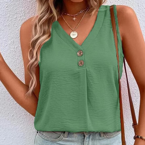 Women Cotton Linen Tank Top Ladies Summer Sleeveless Holiday Casual T Shirt Vest - Picture 13 of 20