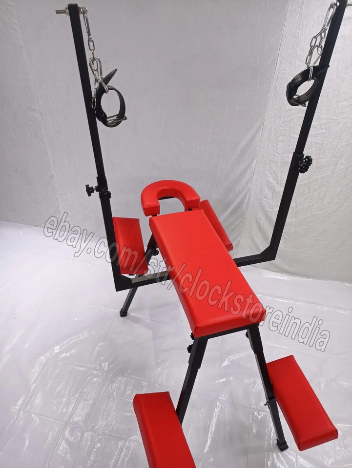 Banco de nalgadas Banco portátil Banco de azotes BDSM Color rojo con reposacabezas Foto 3 de 4