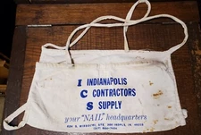 Vintage Indianapolis Contractors Supply Advertising Tool Apron