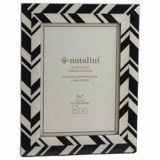 Natalini 5" x 7" Photo Picture Frame Display Black White Made in Italy