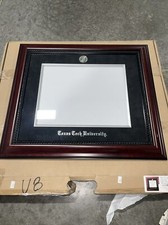 University Frames Executive Diploma Frame W Black Suede, Silver Medallion NEW 