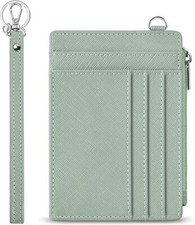 Credit Card Holder for Women Small Wallet RFID Leather Slim Wristlet Keychain Wa