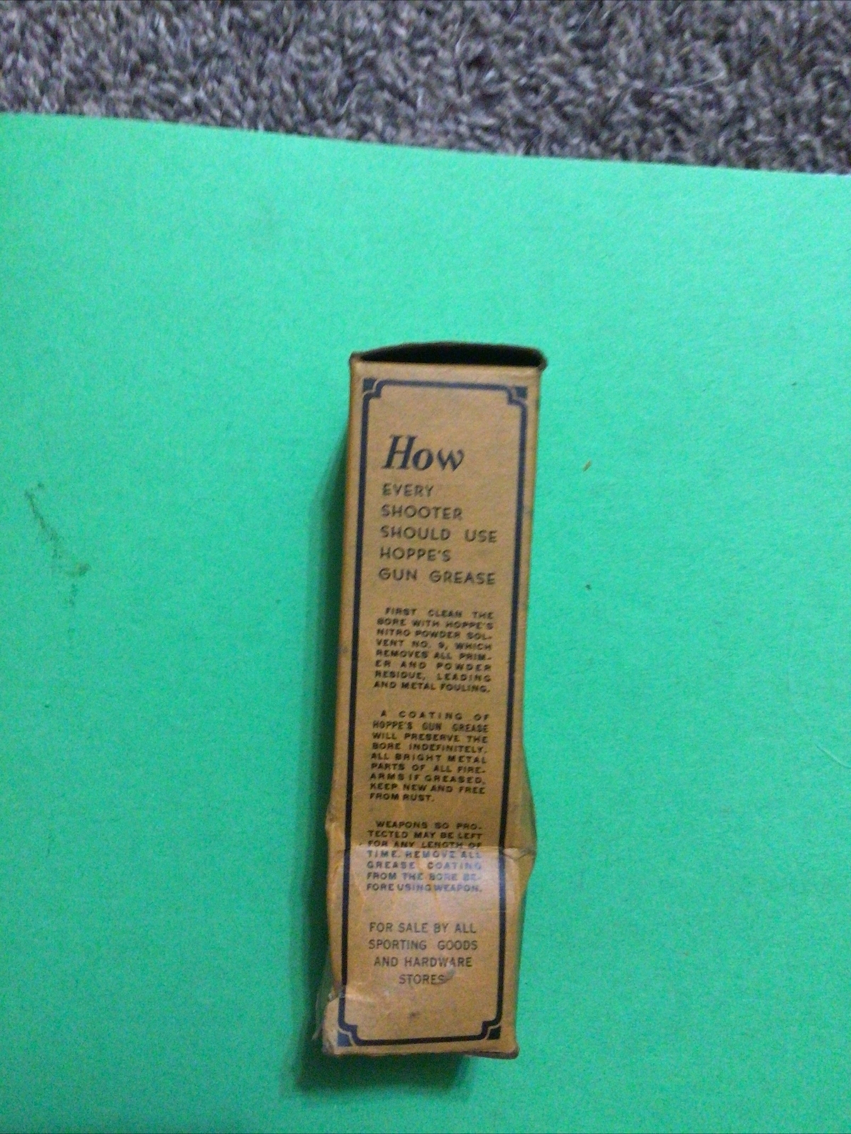 HOOPE’S 1937 NO. 9 SOLVENT WITH BOX & INSTRUCTIONS & HOOPE’S GUN GREASE