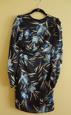 Marciano for Guess Black Printed Floral Long Sleeve Gathered Dress in size XXS