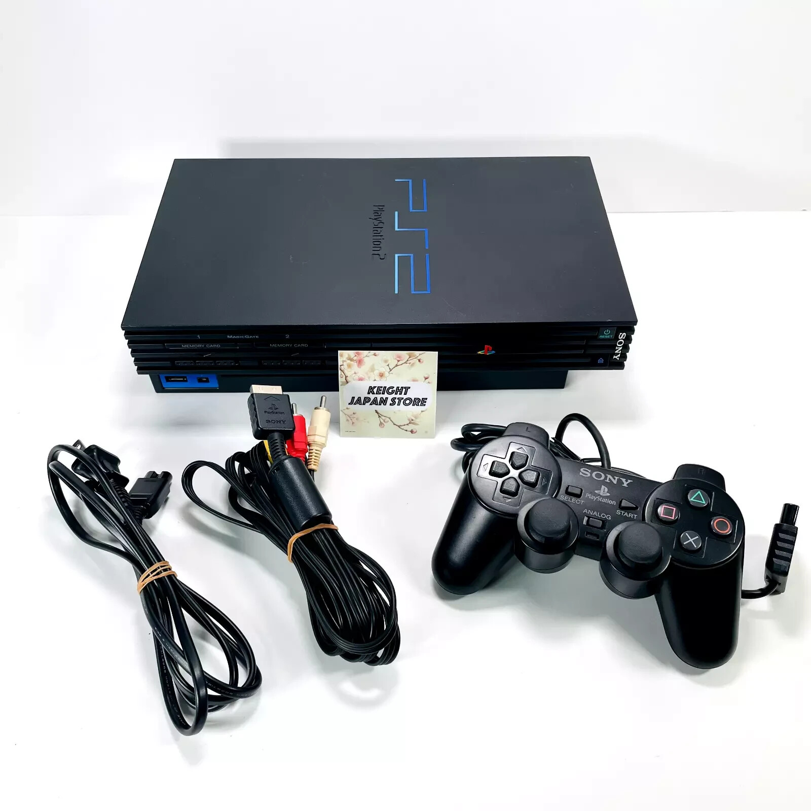 PlayStation 2 SCPH-10000 or 18000 JP Region Black with Controller and Cables