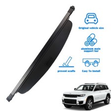 Retractable Cargo Cover For 22-24 2-row Jeep Grand Cherokee Rear Trunk Accessory