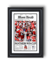 2024 Florida Panthers Stanley Cup Champions "Panthers Win the Cup " Framed Newsp