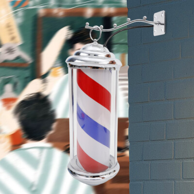 14.5'' Barbershop Zeichen Barber Pole mit LED-Licht und Drehstreifen Lamp