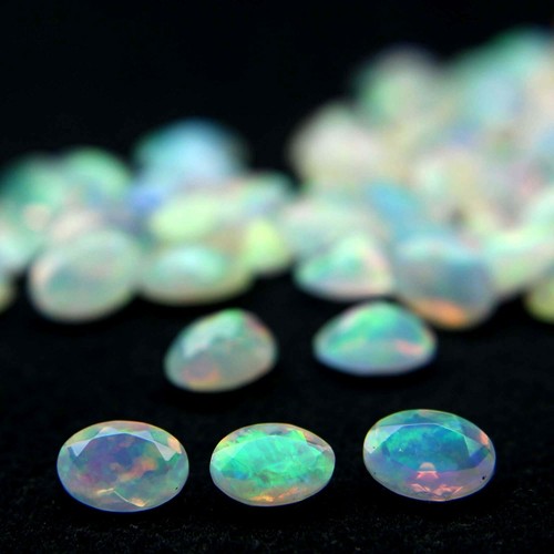 Natural Ethiopian Welo Fire Opal Faceted Oval Loose Gemstone All Sizes Lot - Picture 2 of 12