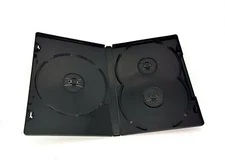 75 Standard 14mm Multi Hold 3 Disc Three CD DVD Black Case Movie Box, Brand New