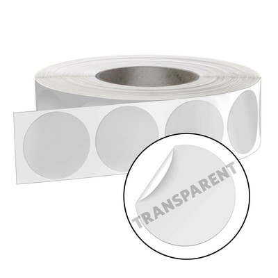 2500 Verschlussetiketten transparent rund 50 mm 401050 permanent Klebepunkte