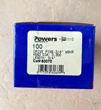 Powers Drive Pins-3/4” WSHR 50070 Qty 2