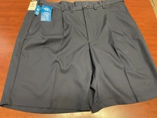 Haggar Cool 18 Pro Gabardine Big Tall Size 46X10.5 Zip Fly Pleated Short New Tag