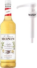 Monin Vanilla Syrup Coffee Syrups  1Ltr and FREE Pump