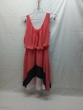 Sweet Storm Dress Navy Blue/ Pink Chiffon Size Medium Layered Lined