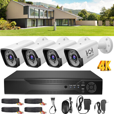 4K Lite Wired Security Camera System AI Detection, H.265+ 4CH Surveillance DVR