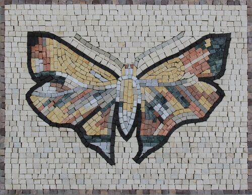 Feuille de carrelage de jardin mosaïque en marbre peinture murale art papillon - Photo 1/1