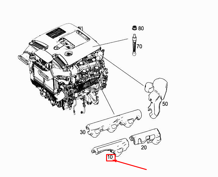 Insonorisation moteur avant droit MERCEDES-BENZ E W213 A1772262200