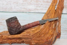 70s ASCORTI/RADICE ERA CAMINETTO BUSINESS 119 RUSTICATED BENT BRANDY ESTATE PIPE