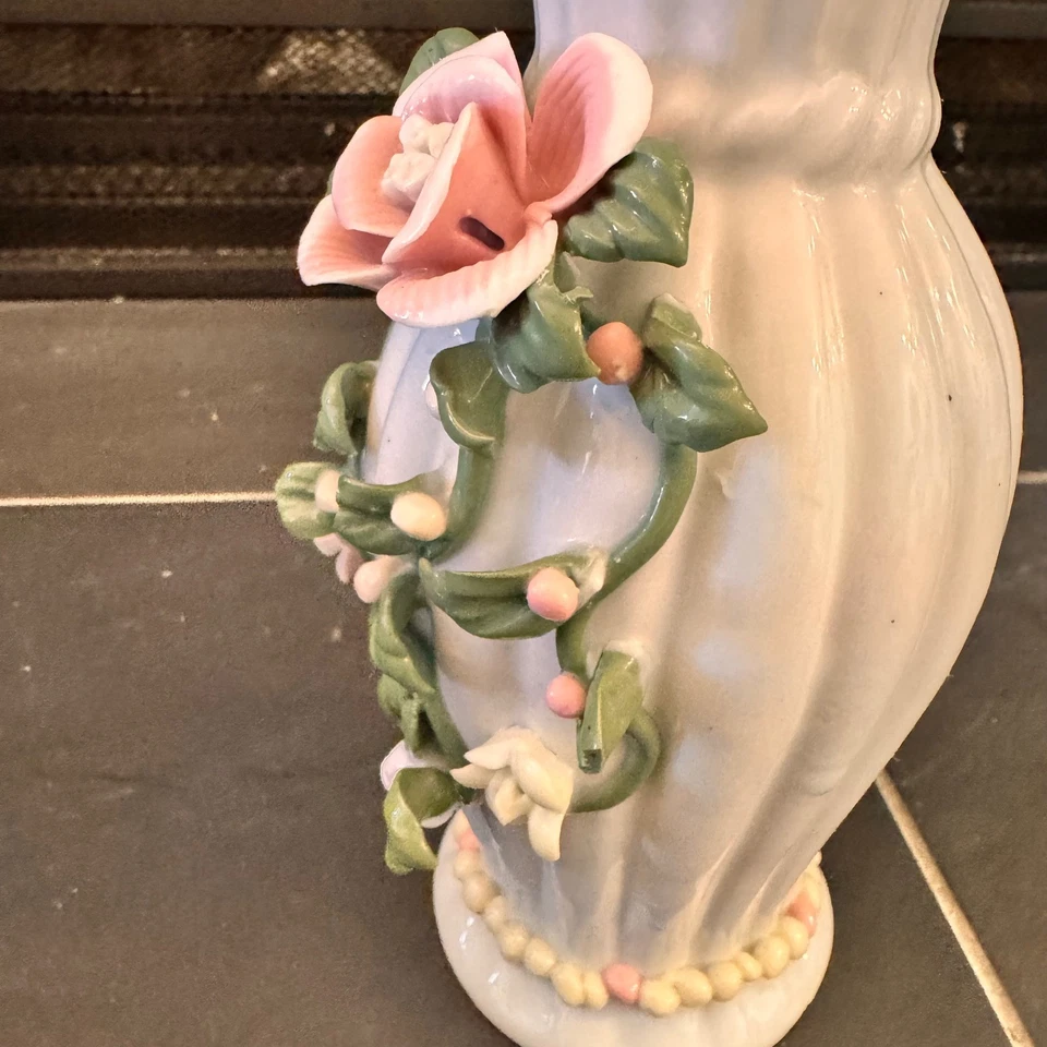 花卉花瓶陶瓷芽花瓶瓷粉红色玫瑰花家居装饰口音 — 第 2/4 张图片