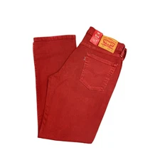 Levi's 514 Men's Slim Fit Straight Leg Twill Denim Jeans Color Red 005140782