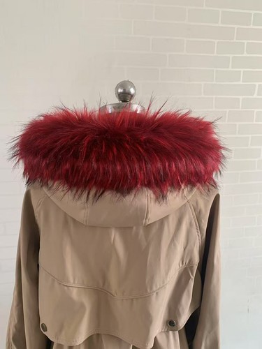 Tira de cuello de piel sintética suave 75 cm * 15 cm, ribete desmontable multicolor para chaqueta de abrigo - Imagen 54 de 60