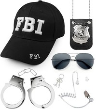 FBI  Police Costume Accessories Set, Detective Secret Agent Costume Kit