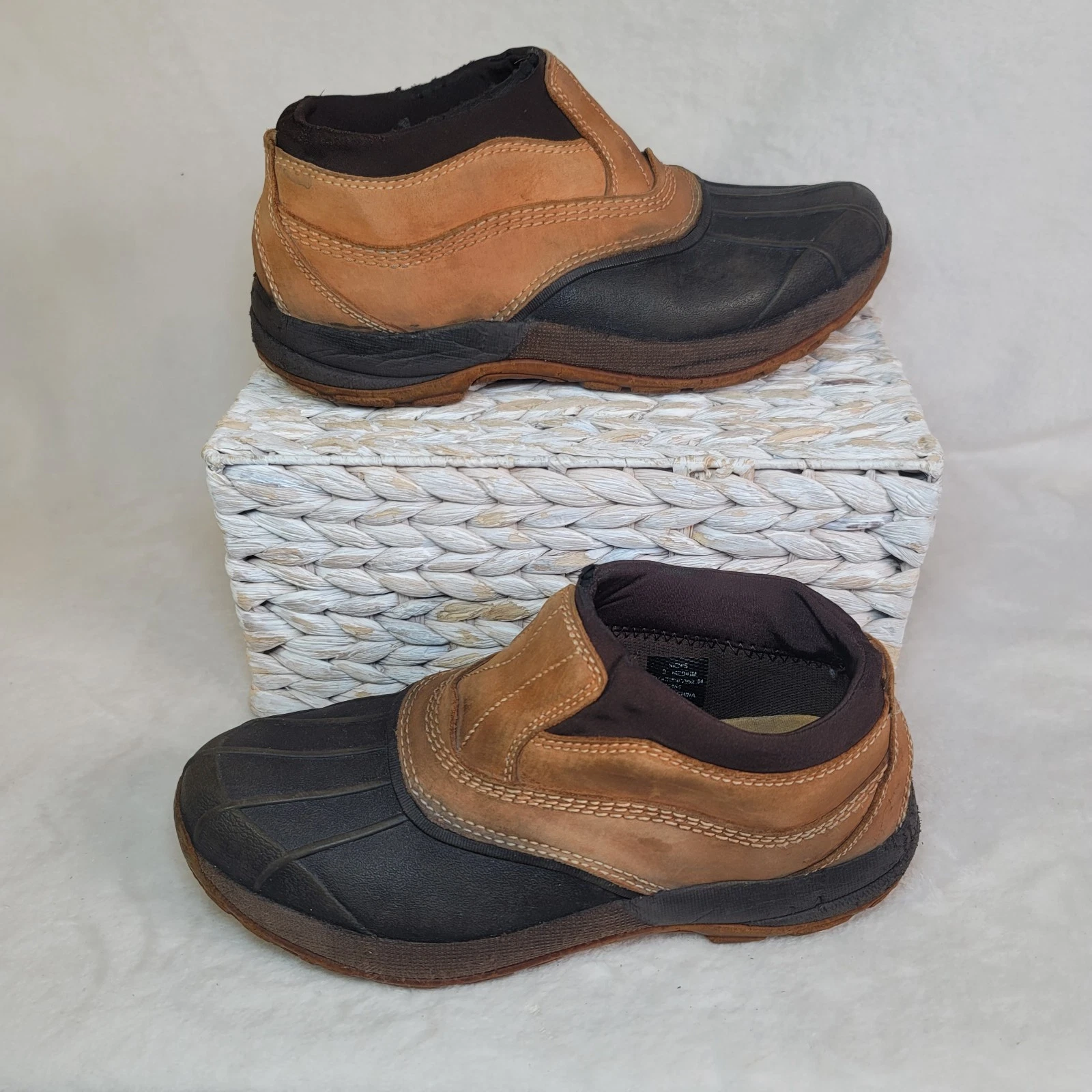 L.L. Bean Men's Storm Chaser Boots Size 9M Leather Upper Fisherman Nautical Rain