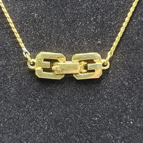 Collana vintage Givenchy anni 90 doppia G incisa oro rara bigiotteria classica lunga 15"