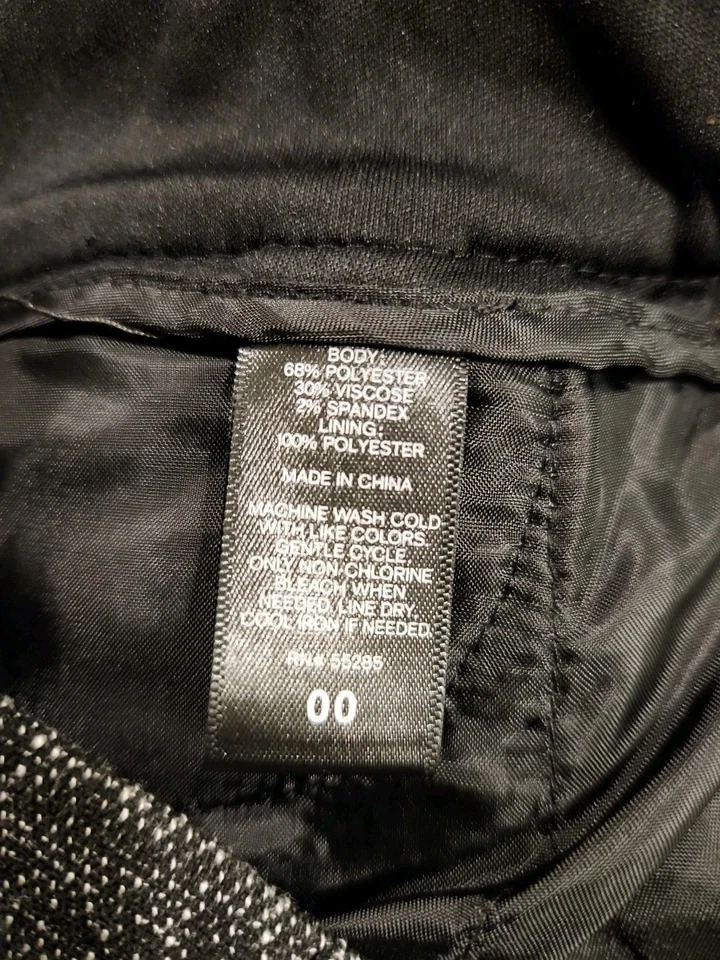 Pantalones elásticos de vestir Express Columnist blancos y negros talla 00 Foto 4 de 4