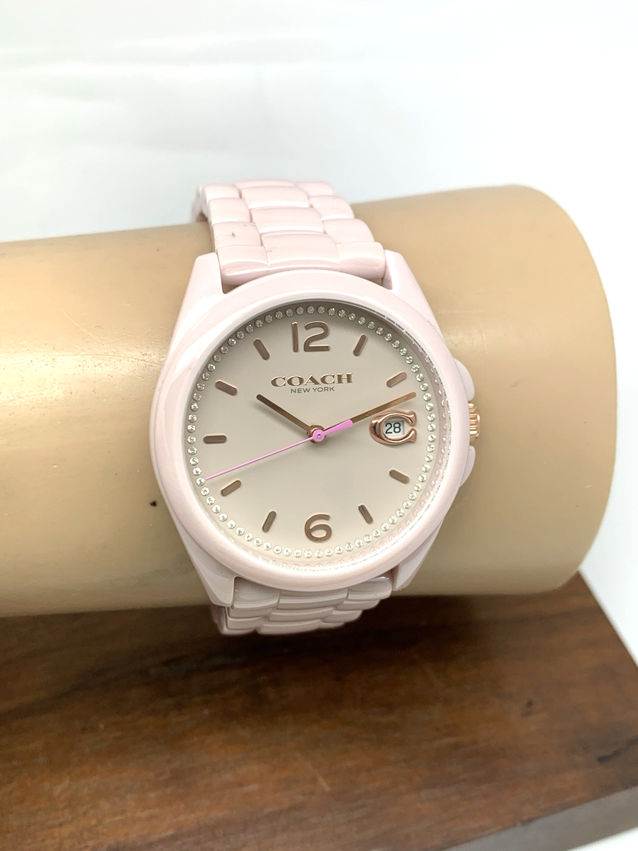 Coach Women's Watch 14503926 Greyson Quartz Blush Pink Ceramic
