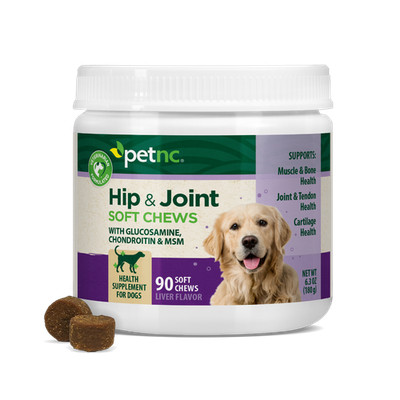 PetNC Natural Care Hip & Joint Soft Chews Liver Flavor Mobility Support 90 Count