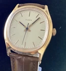 Vintage Timex Gold Tone Mechanical Men’s Watch | New Leather Strap | RUNNING