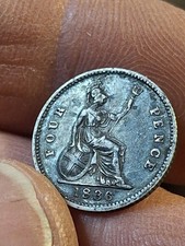 WILLIAM IV 1836 SILVER GROAT  FOURPENCE Nice Coin