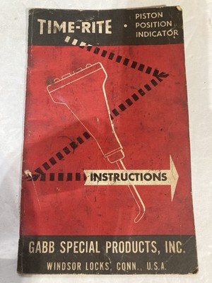 Time Rite Model B Piston Position Indicator Gabb Special Products Revised 1960