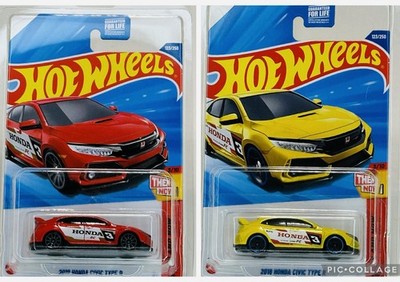 Hot Wheels Honda Civic Type R Set Red & Yellow (Dollar Tree