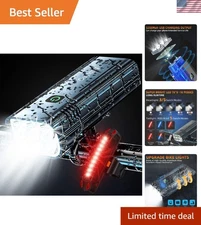 2025 Upgrade Bike Light Set - 360° Rotatable, Ultra Bright & Shockproof Design