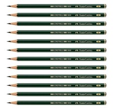 Faber-Castell Pencils, Castell 9000 Artist graphite pencils, 4B black lead Pe...